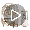 White Makeup Organizer for Vanity with Drawers & Rotating Brush Holder - Skincare Storage Case