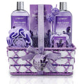 Valentines Day Gifts for Her, Bath and Body Gift Basket For Women & Men, Honey Lavender Home Spa Set with Essential Oil Diffuser, Soap Flowers, Bath Salts, Bubble Bath & More 13pc Presents for Mom