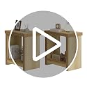 Natural End Tables Set of 2 - Narrow Side Tables with Storage Shelves
