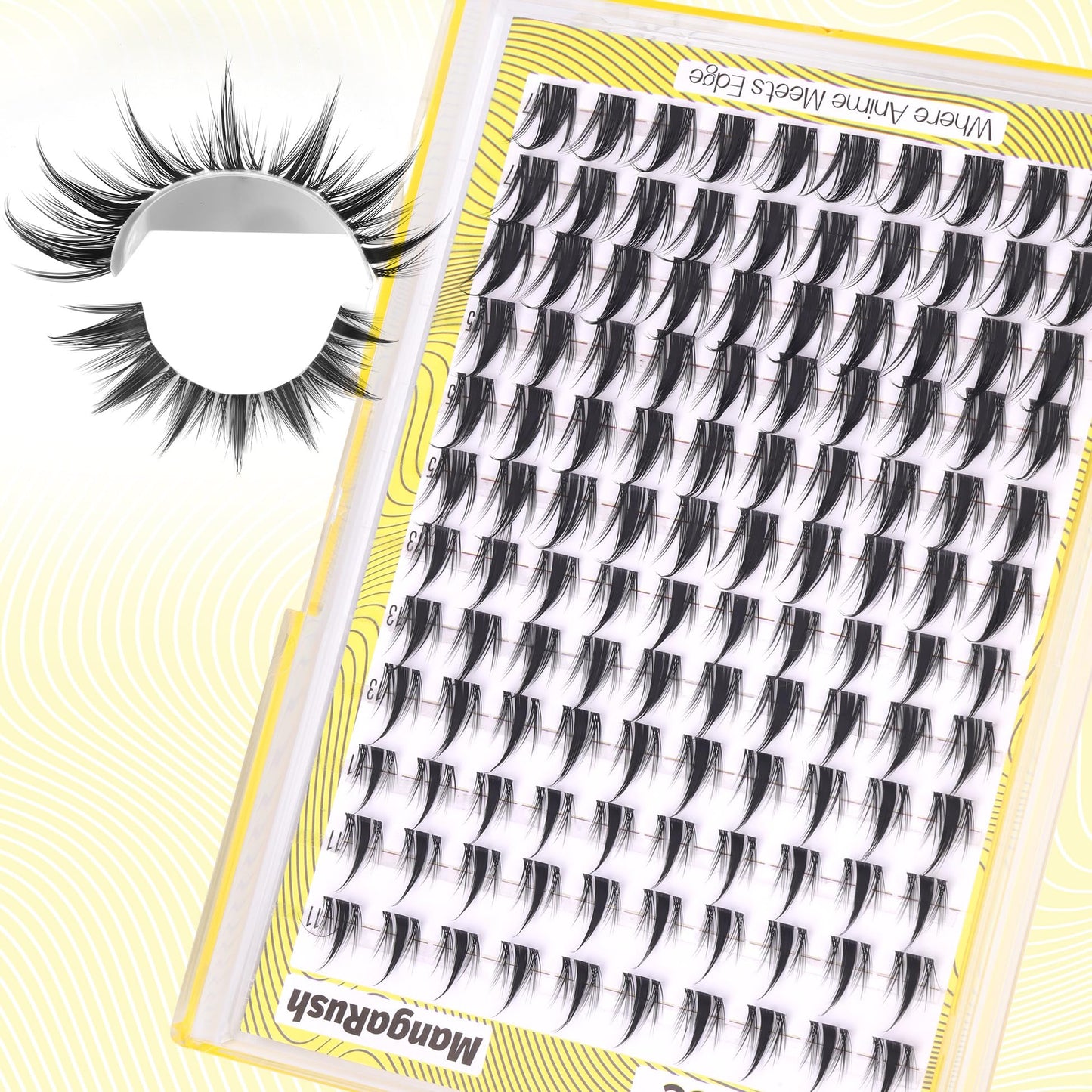 Manga Lash Clusters Anime Eyelash Clusters Spiky Individual Lash Extensions Natural Fairy Cluster Lashes 120 Pcs 11-17MM CC-Curly Cluster Eyelash Extensions Wispy DIY Lash at Home by Mavphnee