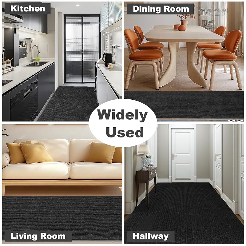 Commercial Floor Mat 3' x 16'5" Indoor/Outdoor - Black with Variation: Black+2'11" x 16'5"