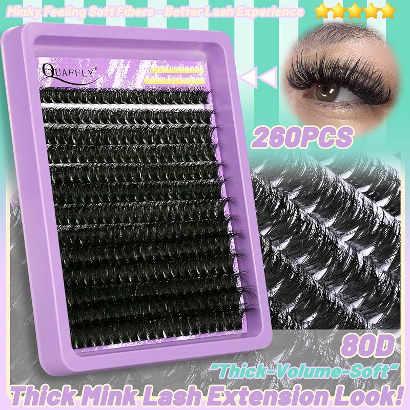 Lash Clusters Kit 1790Pcs with Spike & Bottom Lashes - DIY False Eyelash Extension Set (Variation: Lashes Kit-8)