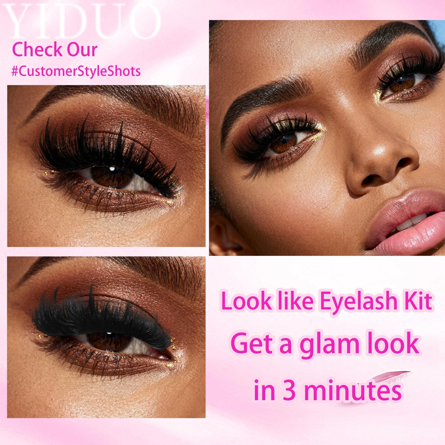 YIDUO Lashes Clusters Kit with Spikes Bottom Extensions False Eyelashes 816Pcs Bulk Packs with 2X Bond&Seal Volume D Curl Wispy Individual Fake Eyelash Wholesale Large Pack for Beginners Gift Choice