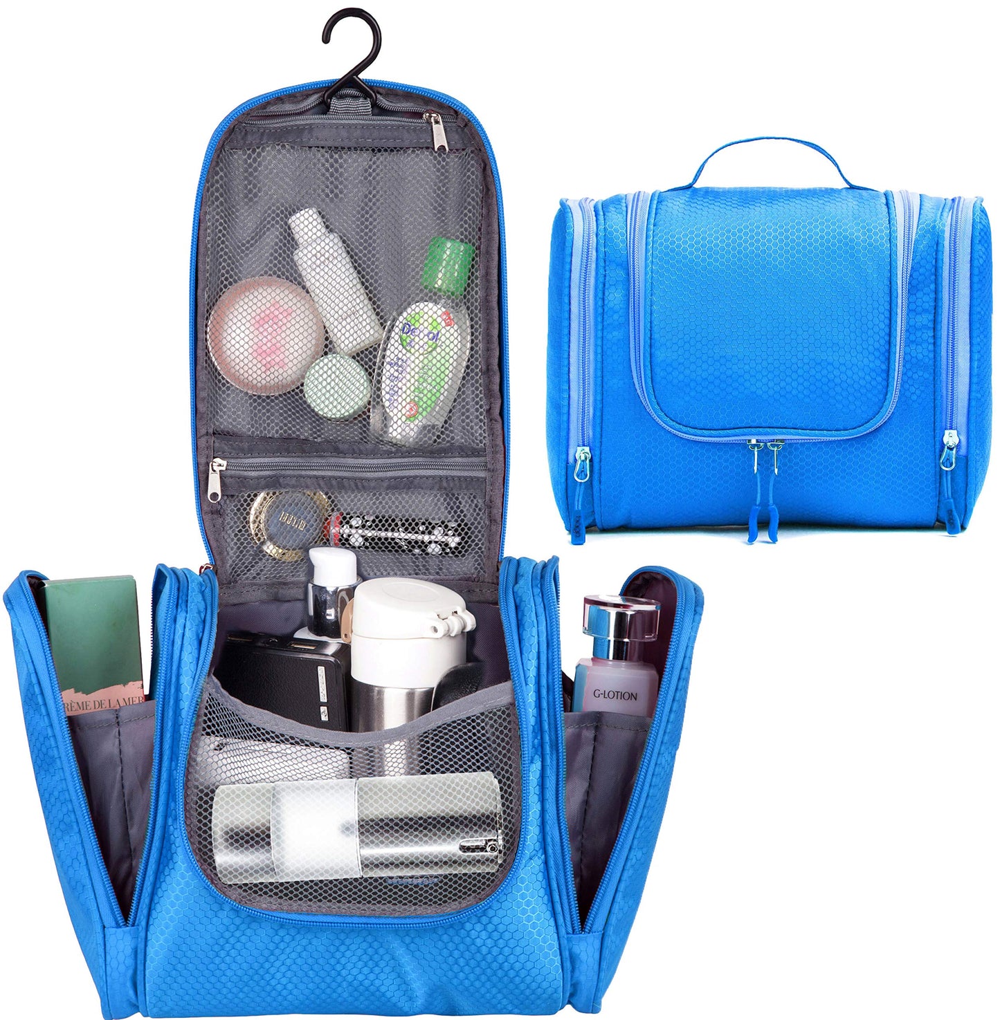 Bago Travel Toiletry Bag for Women and Men - Large Waterproof Hanging Large Toiletry Bag for Bathroom and Travel Bag for Toiletries Organizer -Makeup Bag (Blue)