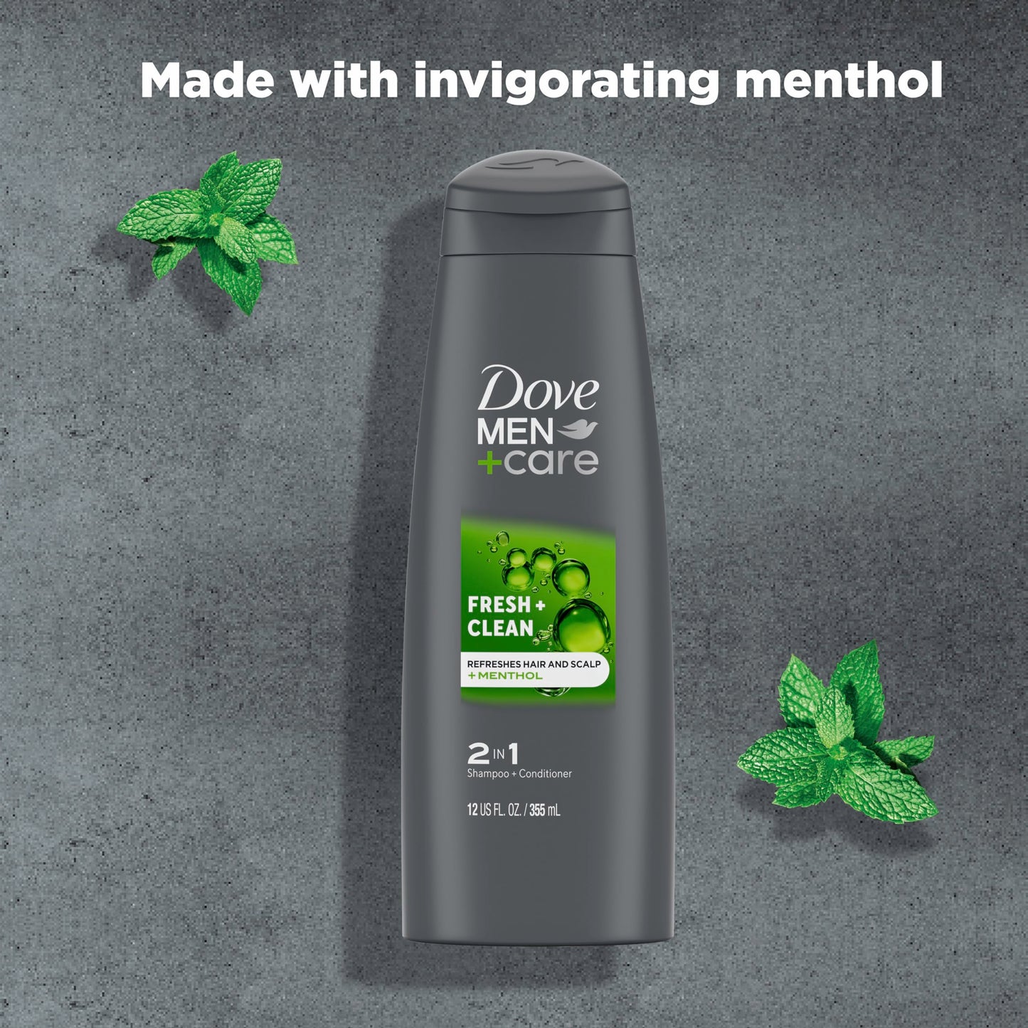 DOVE MEN + CARE Fortifying 2-in-1 Shampoo and Conditioner Fresh and Clean with Caffeine 4 Count For Everyday Care Helps Strengthen and Nourish Hair 12 oz