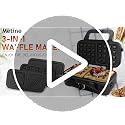 Metine 3-in-1 Waffle Maker with Removable Plates, Standard Indicator, Nonstick, 5-Level Browning