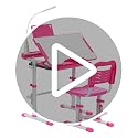 Kids Desk and Chair Set with Tilt Desktop LED Light Pink - Children’s Multi-Function School Furniture