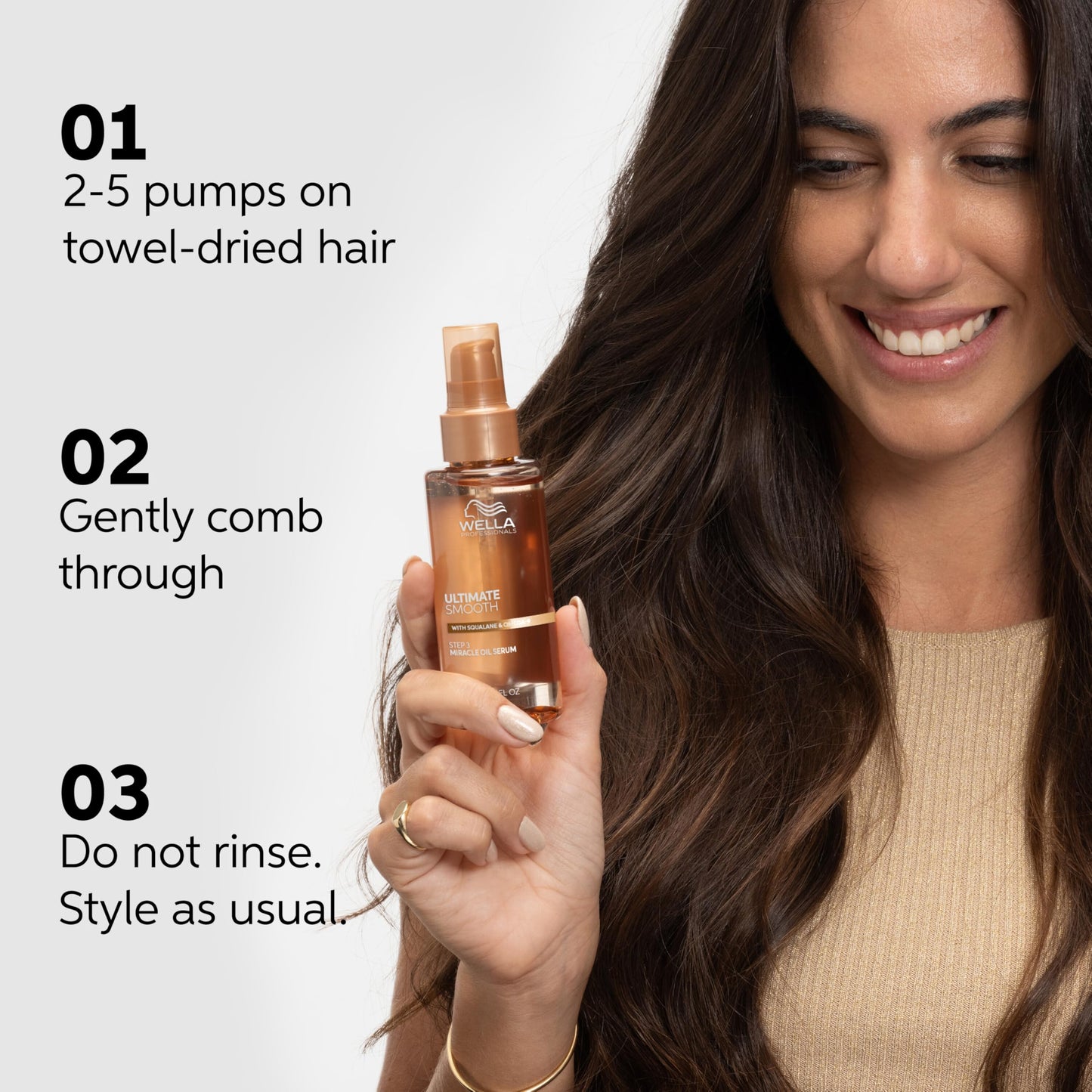 Wella Professionals ULTIMATE SMOOTH Miracle Oil Serum for Dry, Dull & Frizzy Hair | With Squalane & Omega 9 | 1 Fl Oz