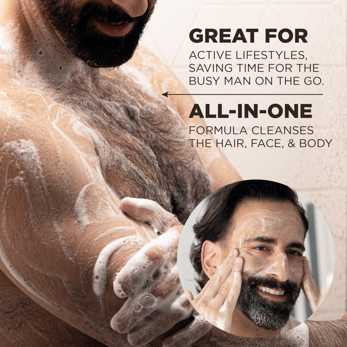 CHI Pour Homme 3-in-1 Cleansing & Moisturizing Hair, Face & Body Wash, Made With Aloe Vera & Nettle, Fresh, Woody Scent, Sulfate-Free, 11.5 oz