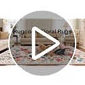 Washable Beige Area Rug 8x10 - Non Slip Vintage Boho Style