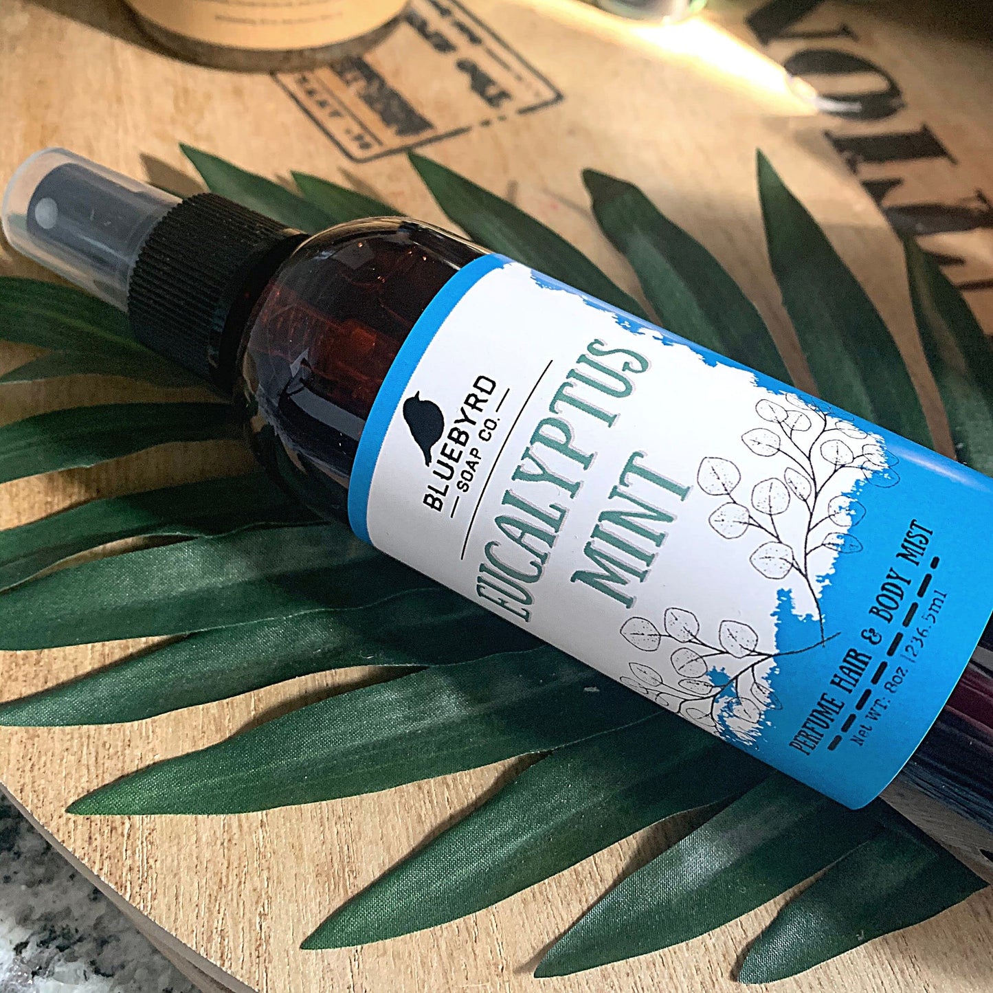 Bluebyrd Soap Co. Eucalyptus Mint Fragrance Hair Perfume and Body Mist | Weightless Relaxing Scented Hair Mist | Alcohol Free - No Parabens, Sulfates, Silicones (Mint)