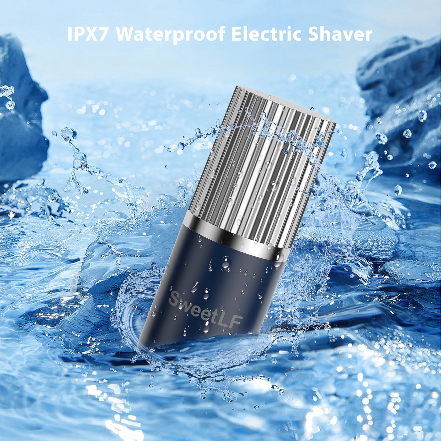 SweetLF Mini Electric Razor, Travel Electric Shaver for Men, IPX7 Waterproof, Painless, Rechargeable, Wet & Dry Shaving,with Floating Head, Type-c Charging,Black