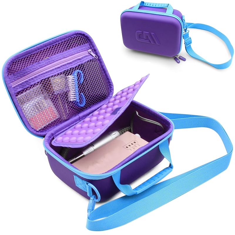 Portable Nail Drill Case - Hard Shell Carrying Case for Rechargeable Nail Machines