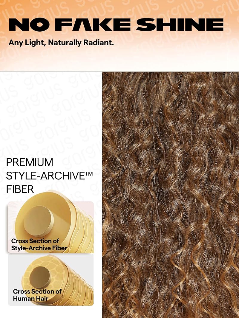 Ombre Kinky Curly Lace Front Wig 20 Inch – Deep Curly #T227T Deep Brown to Strawberry Blonde