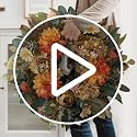 WANNA-CUL 24in Fall Front Door Wreath Dahlia Hydrangea Peony Vintage Spring Variation
