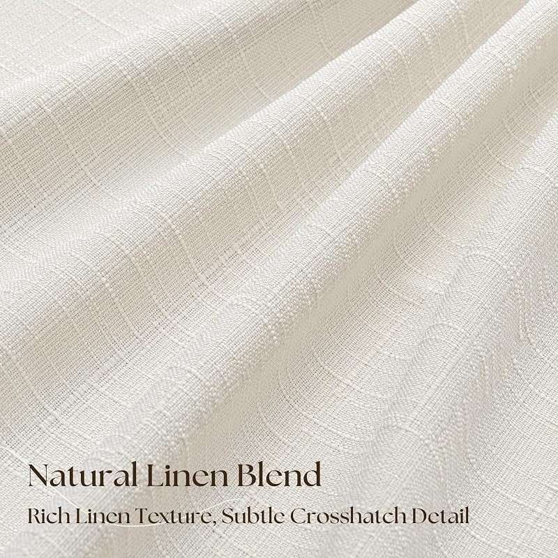 Natural Pinch Pleat Blackout Linen Curtains 50"x108" - Pack of 2