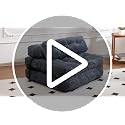 Corduroy Folding Sofa Bed Chair - Pink, Single Variation