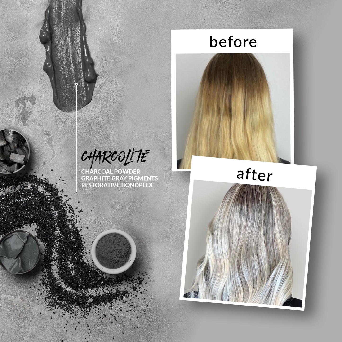 DIFIABA Charcolite Charcoal Bleach Hair Lightener Powder - Cool Toning Lightening Powder w/ Activated Charcoal & Restorative BondPlex - Lighten & Tone in 1 Step - Lifts to 10 Levels (500, 1, Count)
