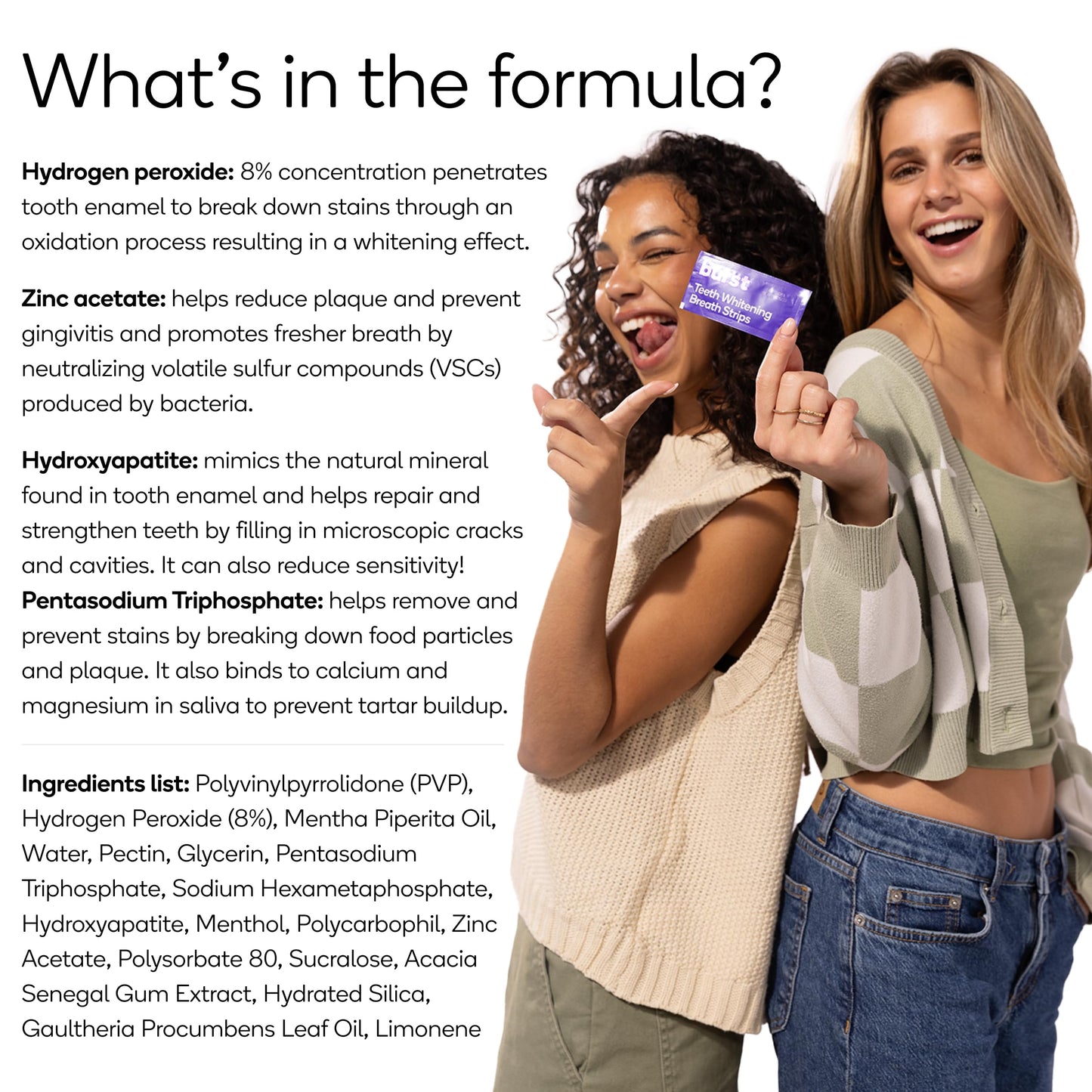 BURST Teeth Whitening Breath Strips (Polar Mint/1 Pack) | Instantly Freshens Breath on The Go | Visibily Whiter Teeth in Just One Use | Dissolves on Teeth