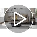 VASAGLE Round Coffee Table with Storage - Ink Black + Slate Gray