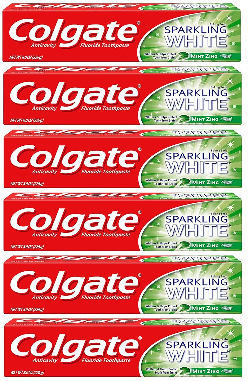 Colgate Sparkling White Mint 8 Oz Toothpaste - Pack of 6