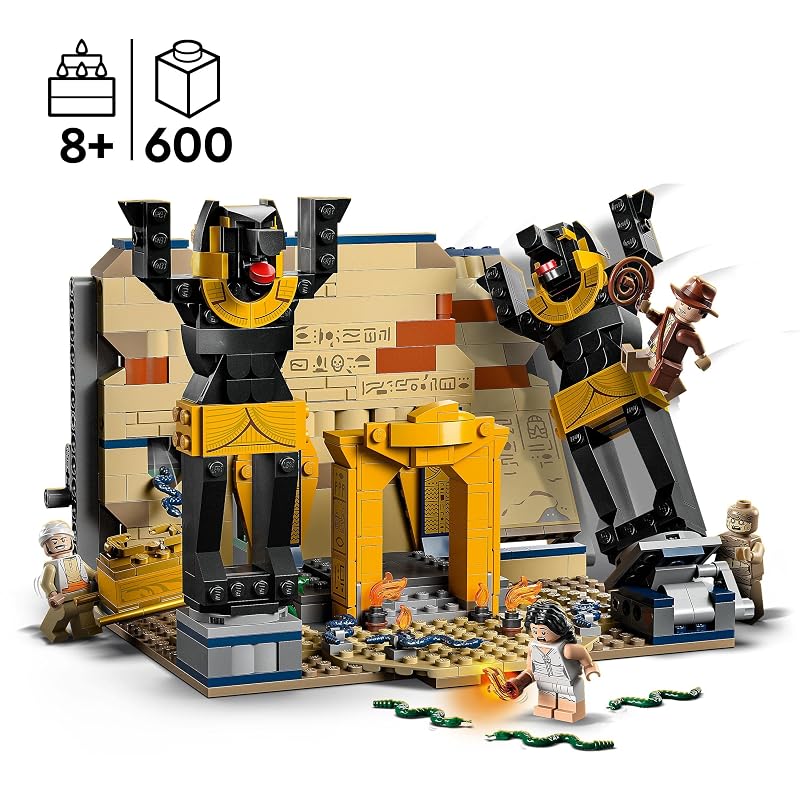 Construction Toy Set: LEGO Indiana Jones Escape from the Tomb 77013 with Temple, Mummy & 4 Minifigures - Single Variant