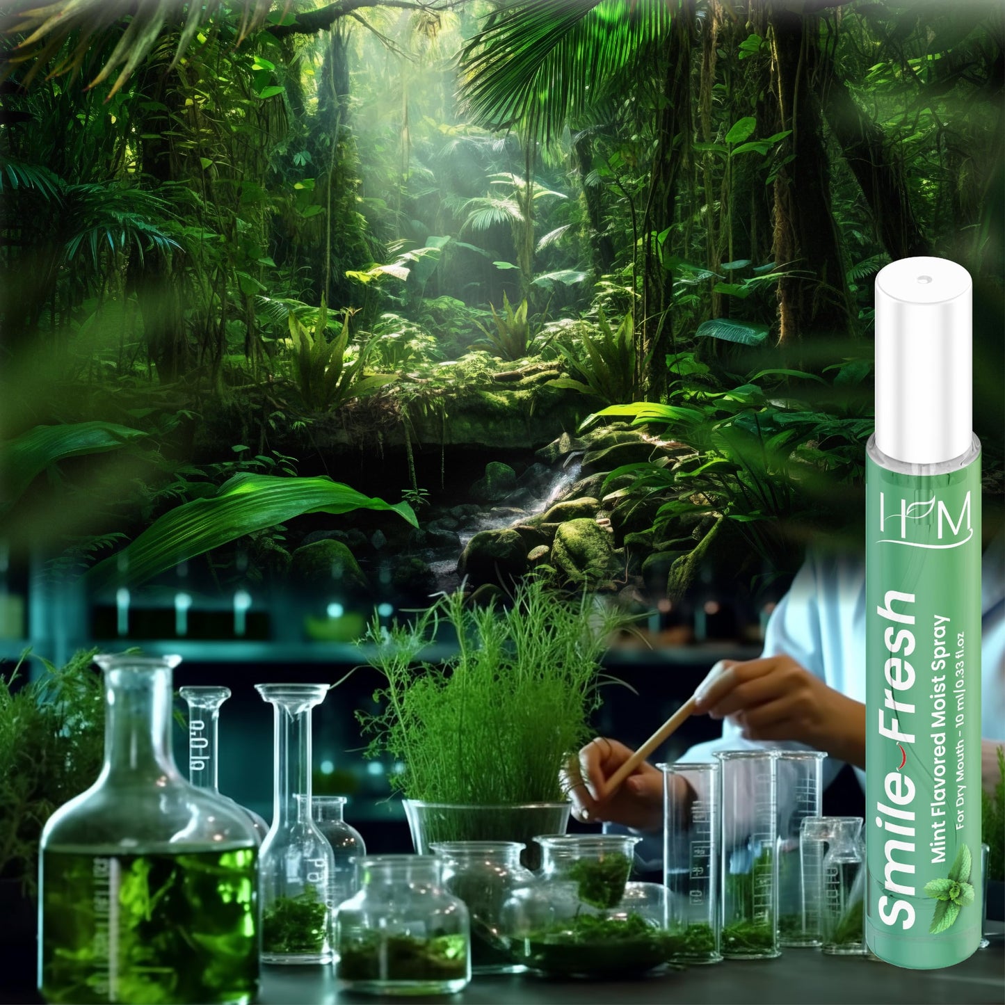 HM - Dry Mouth Flavoured Spray Xylitol - Alcohol Free | Instantly Hydrate & Moisturize | pH Balanced | Promotes Saliva Production & Soothes, Bad Breath | Pack of 4 x 0.33 oz [1.35 Oz]