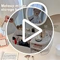 DASITON Makeup Organizer with Rechargeable LED Mirror, 2 Drawers, Large Capacity - White