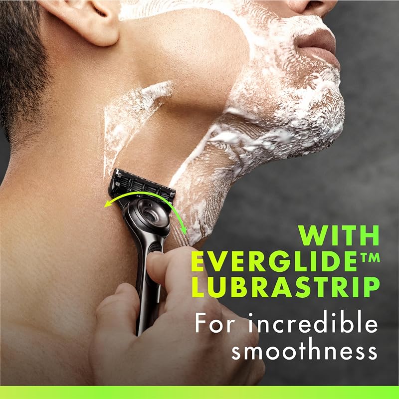 GilletteLabs Razor Refills for Men - 6 Refills + 7oz Rapid Foaming Shave Gel (Variation: 6 Count)