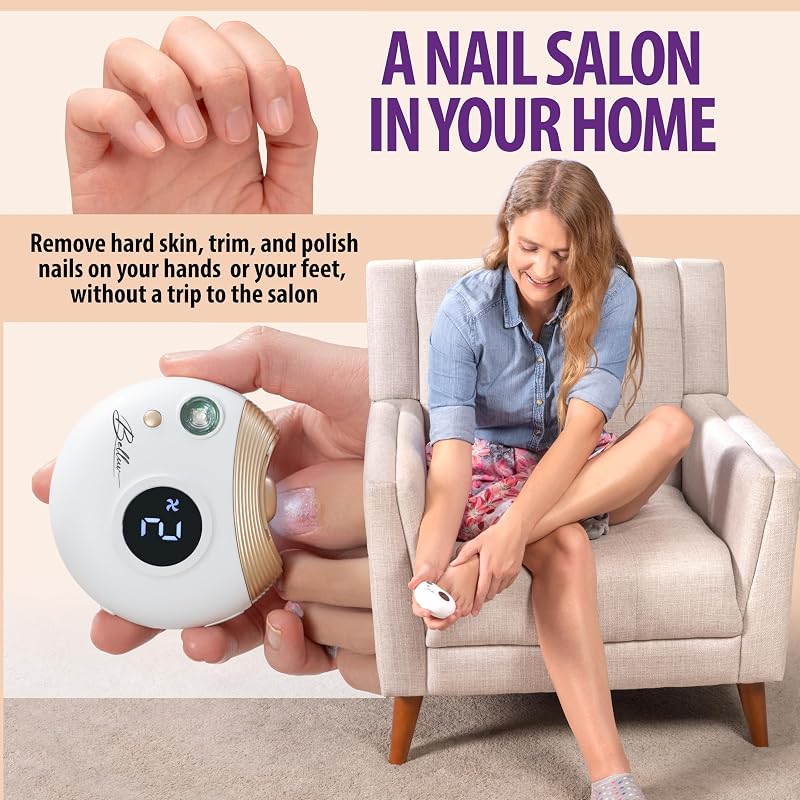 Electric Nail Clipper & File with LED UV Gel Curing USB-C Rechargeable
