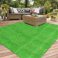 Outdoor Artificial Grass Rug 5 x 7 ft - Green Fake Grass Carpet for Balcony, Patio, Backyard | Drainage Holes