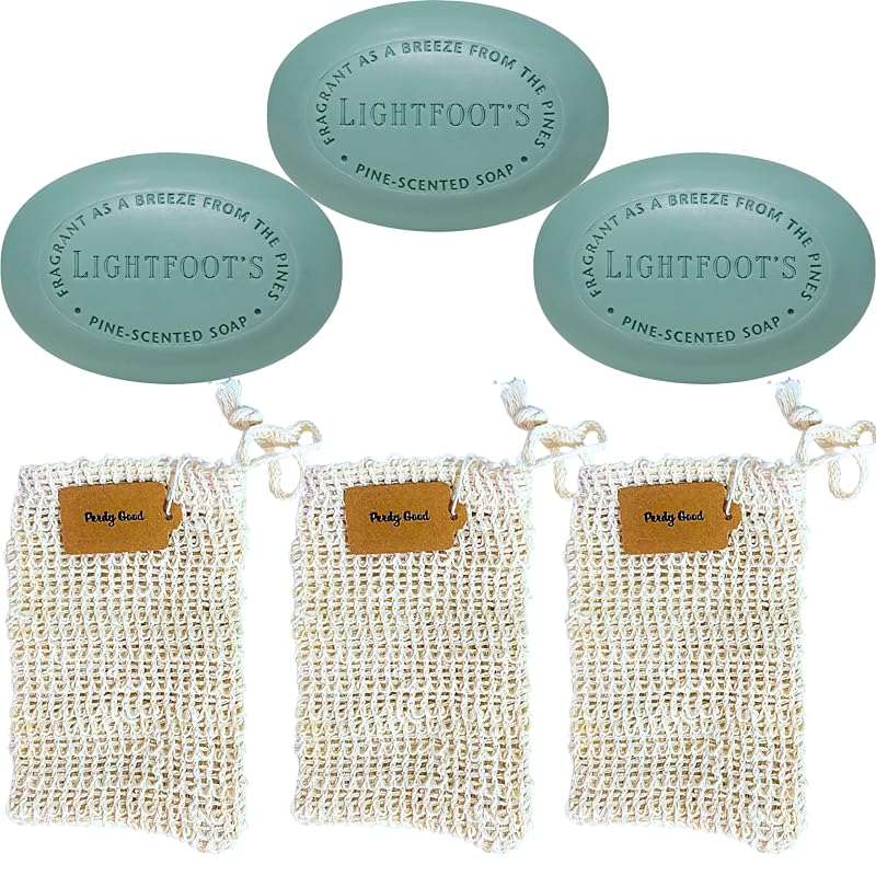 Men's Pine Soap Gift Set — 3 Bars + 3 Sisal Soap Saver Bags