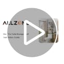 ALLZONE White Tension Mount Over The Toilet Storage Shelf – No-Drill, Slim Design