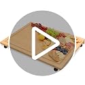 Gas Stove Cover Board with Legs & Juice Grooves - Adjustable Bamboo Noodle Board for Kitchen & RV