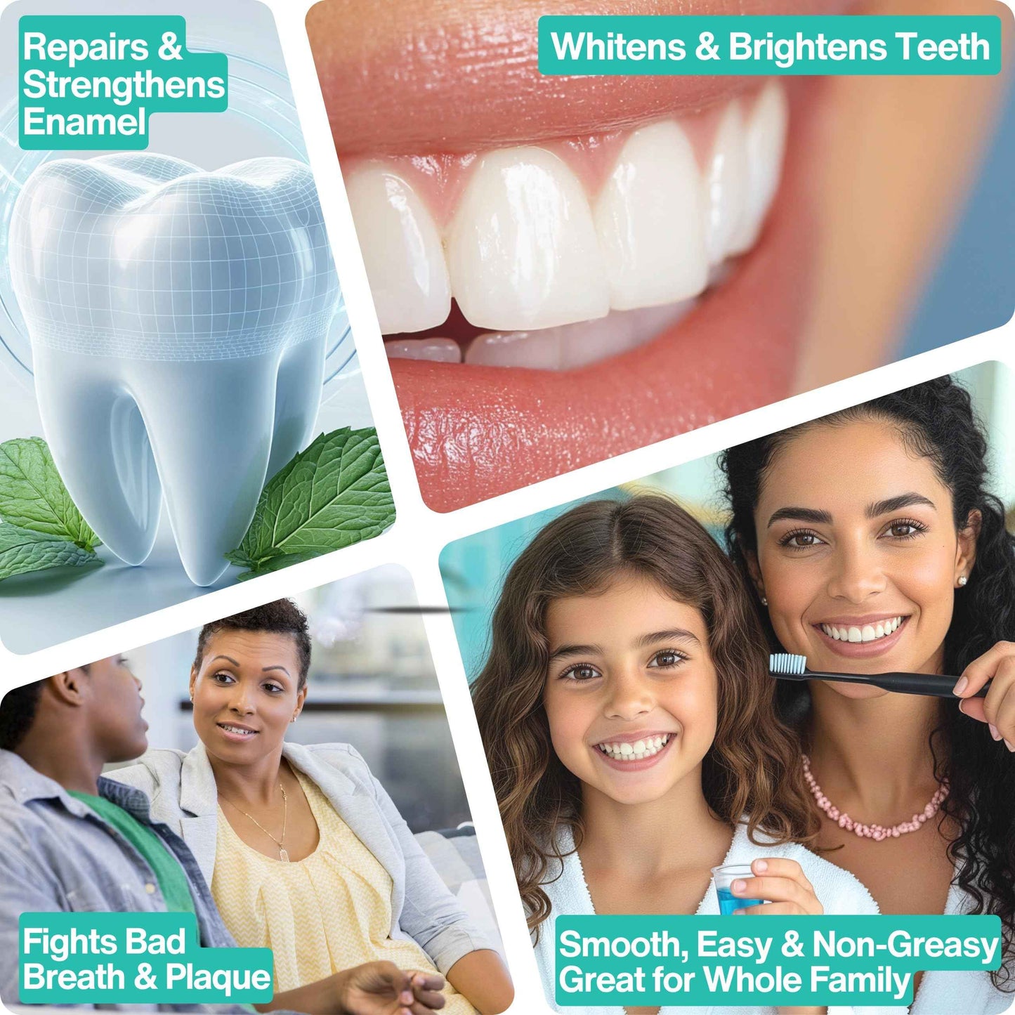 Nano-Hydroxyapatite Oil Pulling Whitening Mouthwash for Teeth and Gums, Natural & Organic, Whitens Teeth, Strengthens Enamel, Fights Bad Breath & Plaque – Smooth & Non-Greasy – for Adults & Kids 8oz