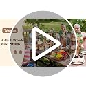 Brown Upgraded 4 Pack Wooden Cake Stand Set 3 Tier Swing Cupcake Display with Floral Decor