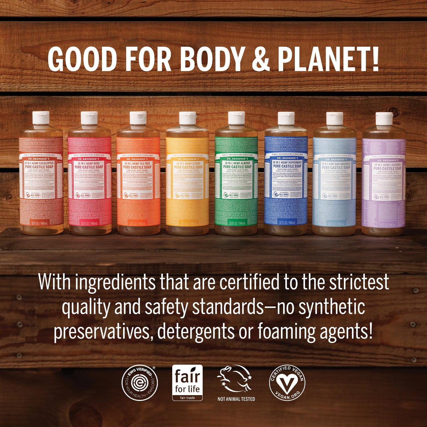 Dr. Bronner's Pure-Castile Magic Liquid Soap - Made with Regenerative Organic Certified Oils- 18-in-1 Uses for Face, Body, Hand, Hair, Laundry & More- Vegan, Non-GMO- Body Wash- Peppermint,32oz