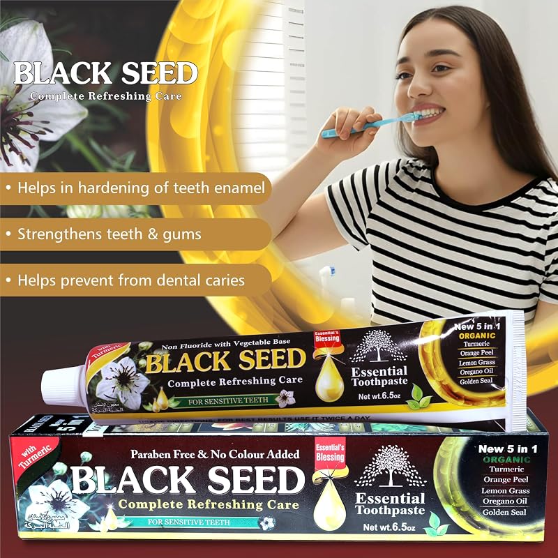 Black Seed Toothpaste - Fluoride Free, 6.53oz Pack (6)
