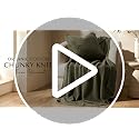 EverGrace Organic Cotton Chunky Knit Throw Blanket 50x60 Olive Green