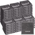 Grey 50 Pcs Cotton Makeup Towels Washcloths 10 x 10 Inch - Bulk Pack, 9.8in x 9.8in