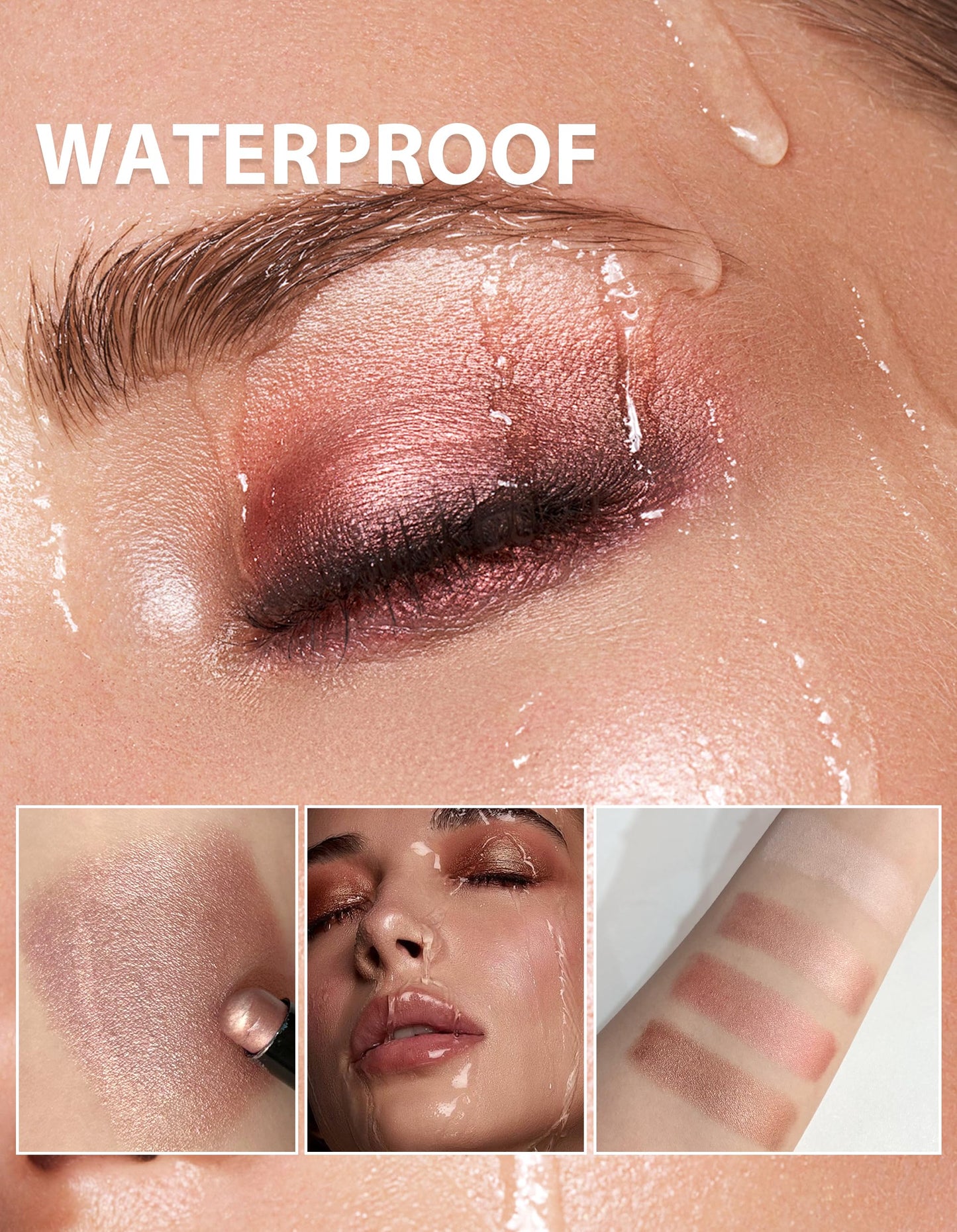 Jutqut Cream Eye Shadow Stick, EyeShadow Pencil Makeup, Brightener Stick, High Pigmented, Waterproof, Smudge-Proof, Long Lasting Crayon, Eye Highlighter #03