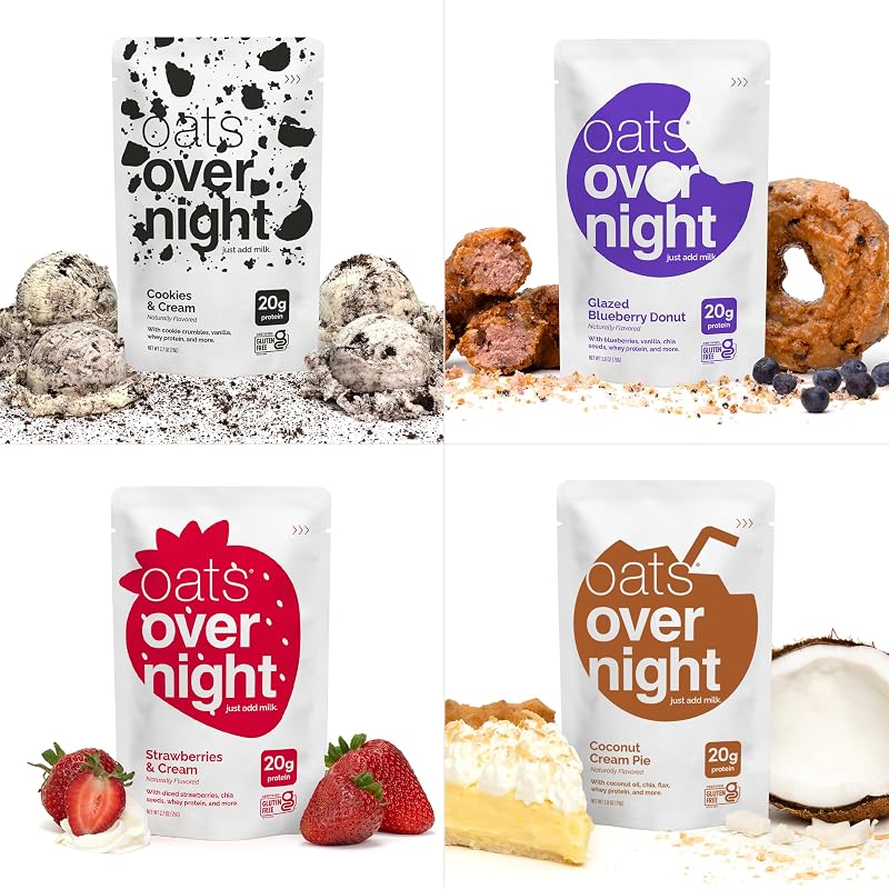 Oats Overnight Party Variety Pack – 24 Assorted 2.6 oz Overnight Oats