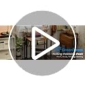 GreenForest Folding Desk with Adjustable Monitor Stand - 24.8 Inch Oak