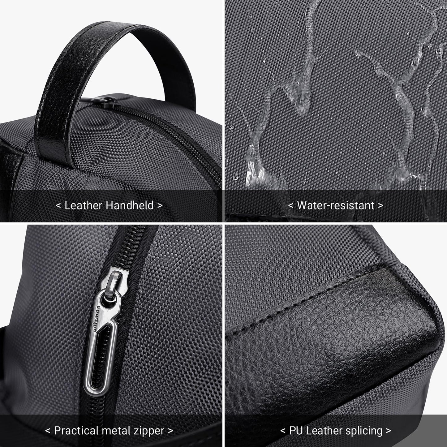 WITZMAN Toiletry Bag for Men Women Lightweight Hanging Travel Bathroom Bag Water-resistant Dopp Kit Shaving Bag Cosmetic bag （B692 Silvery Grey）