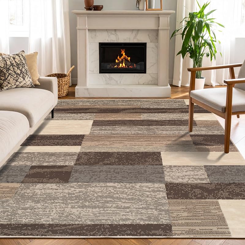 Slate 5'x8' Rockwood Geometric Indoor Area Rug - 0.31" Pile, 100% Polypropylene