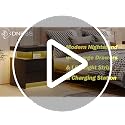 dnbss LED Nightstand with Charging Station & Dimmer, Black Variation