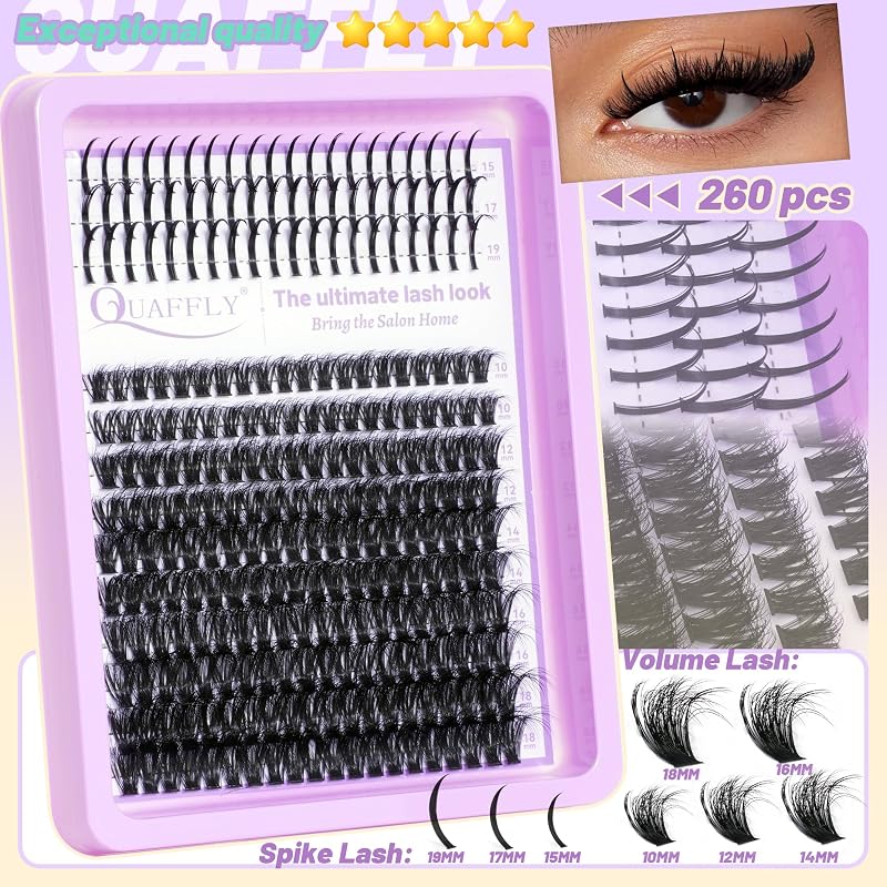 Lash Clusters Kit 1790Pcs with Spike & Bottom Lashes - DIY False Eyelash Extension Set (Variation: Lashes Kit-8)