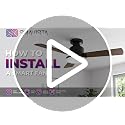 42 Inch RGBW Smart Ceiling Fan Light with Remote - Black + Walnut, Flush Mount