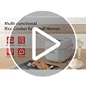 Toshiba Mini Rice Cooker 3 Cups Uncooked - White, Multi-Function Steamer & Warmer