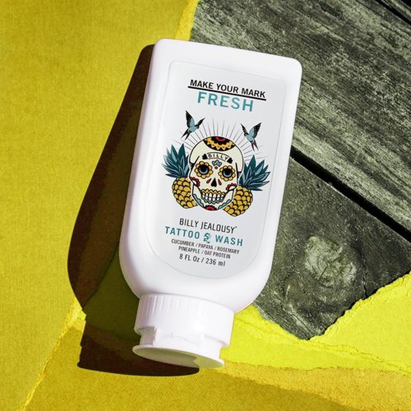 Billy Jealousy Make Your Mark Fresh Tattoo Wash, Cleansing and Hydrating Tattoo Aftercare Enriched With Cucumber and Rosemary, 8 Fl Oz